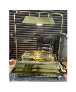 ELEGANT DESIGNS - Calentador de Comida de Acero Inoxidable con Tapa de Trébol Dorado de 4.5L y 8L, Diseño Art Deco con Cubierta de Diamantes - Product Image 1