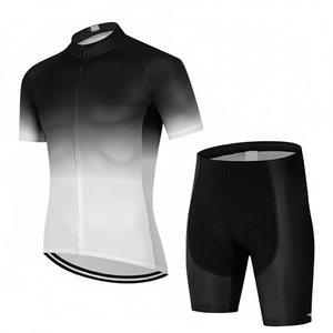 Ensemble de vêtements de sport unisexe personnalisé pour le cyclisme, maillot à manches courtes et short, respirant, anti-transpiration, en nylon/cachemire - Product Image 5