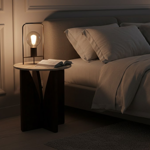 Bowen Travertine Side Table | Natural Stone Accent Table | Modern Luxury End Table for Living Room <b>Bedroom</b> Hotel Furniture - Product Image 4