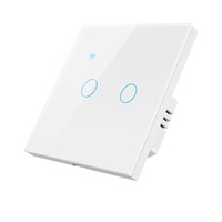 Interrupteur mural intelligent de haute qualité, sans neutre requis, compatible Alexa Google Home, panneau de commande tactile Wi-Fi pour éclairage PST-TY-E2