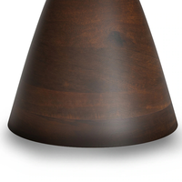 Salon maison moderne forme ronde haut riche finition noyer massif piédestal en bois de mangue Base en bois Table basse d'aspect contemporain