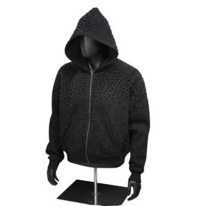 <b>rhinestone</b> zipper set streetwear hoodie and sweatpants Women's Men's Casual Hooded <b>Jacket</b> Unisex Crystal <b>Rhinestone</b> Hoodie - Product Image 3