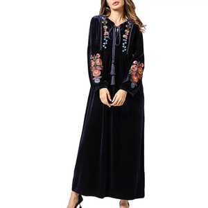 Vestido largo de algodón bordado para mujer, maxivestido playero bohemio para vacaciones, novedad de 2022 - Product Image 1