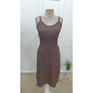Women's Strappy Midi <b>Dress</b> with <b>Elastic</b> Waist and Slit, 36221 - Coffee - Product Image 5