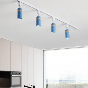 DillaWood Projecteur LED magnétique moderne 220V pour bureau, base GU10, corps en aluminium et PC, installation sur rail. - Product Image 4