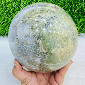 Sphère de cristal d'agate de mousse Druzy Boule de pierre précieuse en quartz naturel pour la guérison, la méditation et la décoration Feng Shui Fourniture en vrac - Product Image 5