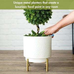 Pot de fleurs blanc de qualité supérieure pour plantes d'intérieur, style moderne pour la maison, utilisation décorative sur table, sol ou balcon, en provenance d'Inde - Product Image 2