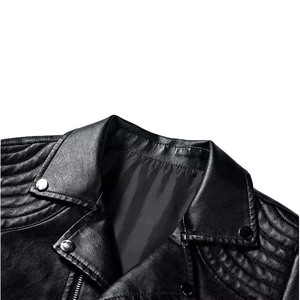 <b>Men</b> Casual <b>Leather</b> <b>Jackets</b> Autumn Winter New Fashion Stand Collar <b>Leather</b> Material High Street Style Zipper <b>Man</b> <b>Leather</b> <b>Jackets</b> - Product Image 3