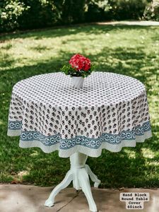Fabrication indienne 100% coton naturel bloc à la main imprimé Rectangle couverture de Table à manger nappe Design Floral personnalisé - Product Image 2