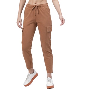 Women's Pants & Trousers Brown Solid <b>Slim</b>-Fit Casual Track Pants Comfortable Stretch <b>Jogger</b> Trousers - Product Image 1