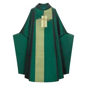 Lourd confortable clergé saint culte élégant broderie croix détaillant Polyester tissu Chasuble Robes - Product Image 1