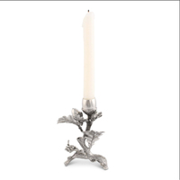 Porte-bougie vintage en argent, motif feuille de chêne, fait main, design gland en métal, support décoratif pour bougies coniques, pour table de maison, cadeau de Noël ou de mariage