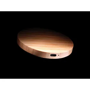 Sustainable 15W Wireless Charger with Bamboo Finish Smart Home Gadgets - Product Image 2
