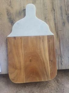 Tabla de cortar rectangular de mármol y madera de acacia, tabla de cortar para cocina, tabla de quesos con logotipo personalizado, precio al por mayor - Product Image 5
