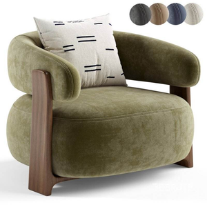 Nordic style single chair with comfortable soft foam <b>can</b> be used for living room and family room to add elegance chair. - Product Image 1