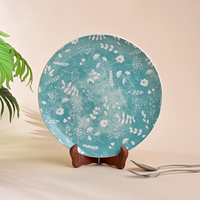 Service d'assiettes de luxe moderne en porcelaine Darla écologique bleu ciel – Design haut de gamme, résistant au lave-vaisselle, commande en gros