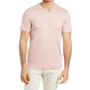 Vente en gros T-shirts d'été pour hommes de qualité supérieure 100% coton, logo personnalisé, maillot à col en O décontracté de haute qualité à motif solide OEM - Product Image 1