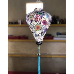 โคมไฟผ้าไหมสีแดงแบบจีนดั้งเดิมปีใหม่แขวนผ้า Flocking โคมไฟเทศกาลฤดูใบไม้ผลิ - Product Image 5