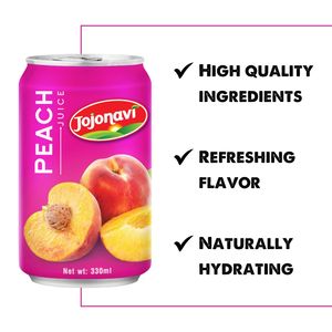 น้ำผลไม้พีช330มล. เครื่องดื่มกระป๋อง jojonavi ผู้ผลิตขายส่งขายส่งตัวอย่างฟรีบริการฉลากส่วนตัว - Product Image 3