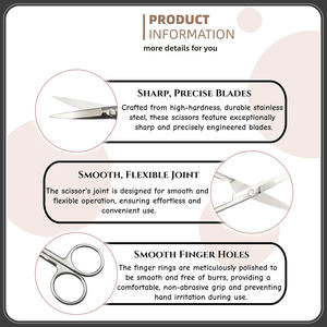 Tijeras Pequeñas Curvas Premium de 5.12 Pulgadas para Manicura y Pedicura, Punta de Cuchilla Afilada para Cortar Uñas, Cutículas, Cejas, Vello de la Nariz, para Mujeres y Hombres - Product Image 3