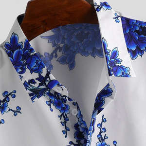 Chemise à imprimé floral d'été pour homme, chemise décontractée à manches courtes, légère, pour les vacances à la plage - Product Image 4