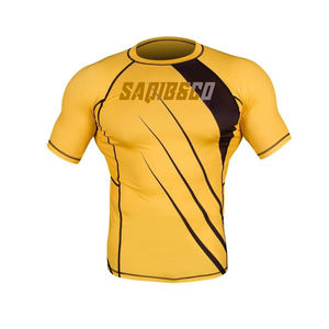 Vente en gros Rashguard en spandex extensible imprimé personnalisé Manches longues Logo Sublimation Protection solaire Léger Durable MMA Gear - Product Image 4