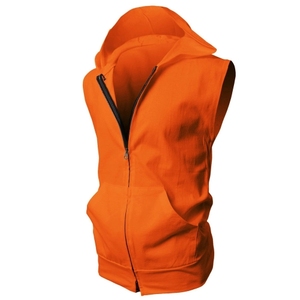 Zipper up <b>hoodie</b> unisex custom blank <b>sleeveless</b> workout gym regular fit <b>hoodie</b> - Product Image 2