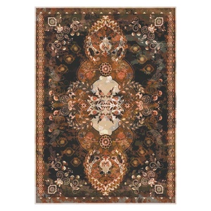 Tapis de salon en chenille antidérapant, imprimé numériquement, motif design rouge bordeaux, lavable en machine, vente en gros RUGS DEPOT LXDP-0068 - Product Image 1