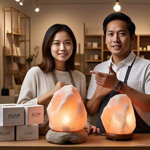 GMP Authorized 2-3 kg Himalayan Salt <b>Lamp</b> Set Organic Material Electric Cord Bulb Feng Shui Flower Style for Home Decoration - Product Image 2