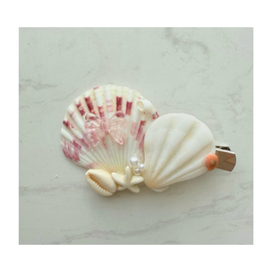 Pinza de pelo de concha marina hecha a mano versátil, accesorio único de concha de océano para mujeres, fiestas en la playa o uso diario de verano - Product Image 2
