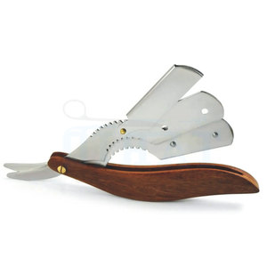 Novedad de 2025, maquinilla de afeitar recta elegante con mango de madera, maquinilla de afeitar de peluquero multiusos - Product Image 3