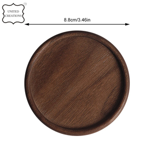 Wholesale Custom Natural Round Shape <b>Wooden</b> Coaster Thin Walnut Drink Pot Classic Style <b>Tea</b> Coffee Cup Plain Blank Coaster - Product Image 6
