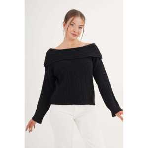 Pull noir pour femme avec sequins Madonna en gros - Product Image 3