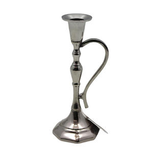 Bougeoir en aluminium en vrac avec poignée nickelé lot de 6 bougeoirs couleur argent faits à la main vente en gros - Product Image 5