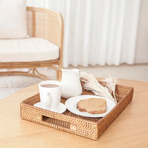 Bandejas ecológicas de mimbre para servir chocolate de ratán con asas Ramadan Kareem Holiday Bandejas para regalar desde Vietnam - Product Image 5