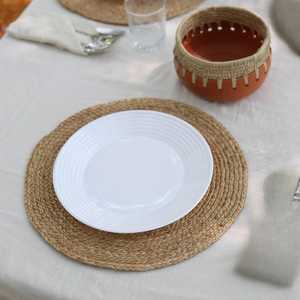 100% napperons ronds en jute naturel 13x13 pouces table à manger antidérapante lot de 2 pour les mariages - Product Image 3
