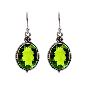 ต่างหู925ทำด้วยมือสีเงินสเตอร์ลิงสีเขียวเพอริดอตเครื่องประดับแบบห้อยสไตล์โบฮีเมียนสวยงามสำหรับผู้หญิงขายส่งเป็นของขวัญ - Product Image 1