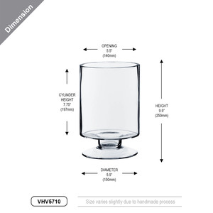 VHV5710 - London Short Stem <b>Hurricane</b> Pillar <b>Candle</b> Holder - 9.9 - Product Image 4