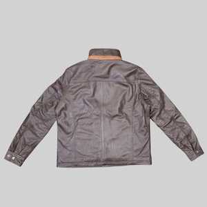 Veste en cuir OEM en gros avec doublure zippée intérieure col montant fermeture à glissière capuche amovible logo avant Position-ODM Supply - Product Image 4