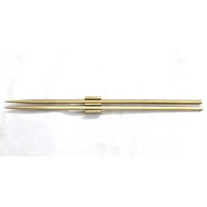 Juego de cubiertos hechos a mano de acero inoxidable chapado en oro de 2 piezas con mangos de palillos clásicos en estilo americano - Product Image 1