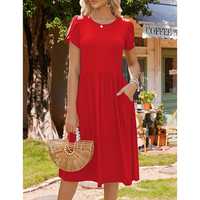 Tendance femme col rond crêpe vêtements de travail robe taille incurvée couture crayon pour bureau bureau dîner événement invité Occasion pour l'été