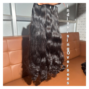 Extensions de cheveux Remy ondulés naturels, brillance naturelle, cheveux indiens bruts non traités, cheveux humains pour femmes, double trame : modèle non permanent - Product Image 1