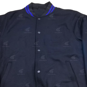 แจ็กเก็ตผ้าขนสัตว์ทรงตัวอักษรสีทึบสำหรับผู้ชายแจ็คเก็ตสไตล์ลำลอง - Product Image 1