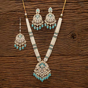 ชุดสร้อยคอยาวชุบทองอินโดเวสเตอร์นานติดลูกปัดผู้ค้าส่งในอินเดีย - Product Image 5