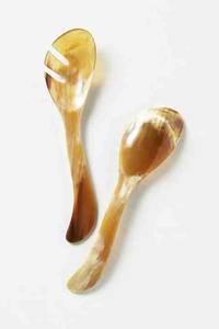 Cuchara de mesa de café de cuerno de búfalo Natural hecha a mano, utensilio de Decoración de cocina pulido respetuoso con el medio ambiente - Product Image 3