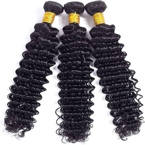 Paquets de cheveux humains en vrac Remy non transformés à double tirage du vendeur indien 10A 12A 15A Grade Loose Deep Wave Styles de boucles italiennes - Product Image 1