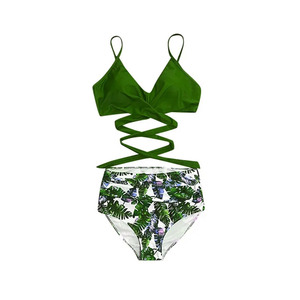 High Quality Women's Sexy <b>Push</b>-<b>Up</b> Bikini 3-Piece High Waist Backless Animal Print <b>Swimsuit</b> Set Breathable Custom Beachwear - Product Image 4