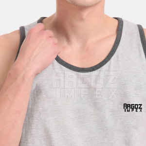 Vente en Gros de Couleur Unie Débardeur pour Hommes Personnalisé Fitness Vêtements de Sport Respirant Tricoté Style Décontracté - Product Image 6