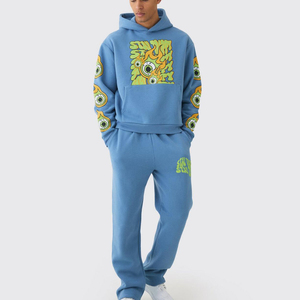 Conjunto de chándal de invierno para hombre 2025, estampado de logotipo personalizado, Material de lana de algodón 100% ligero, el mejor diseño, precio al por mayor - Product Image 1