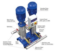 Ensemble de pompe centrifuge verticale en acier inoxydable de qualité supérieure DC-XVM pour bâtiments multi-étages, lutte contre l'incendie, 25 bars